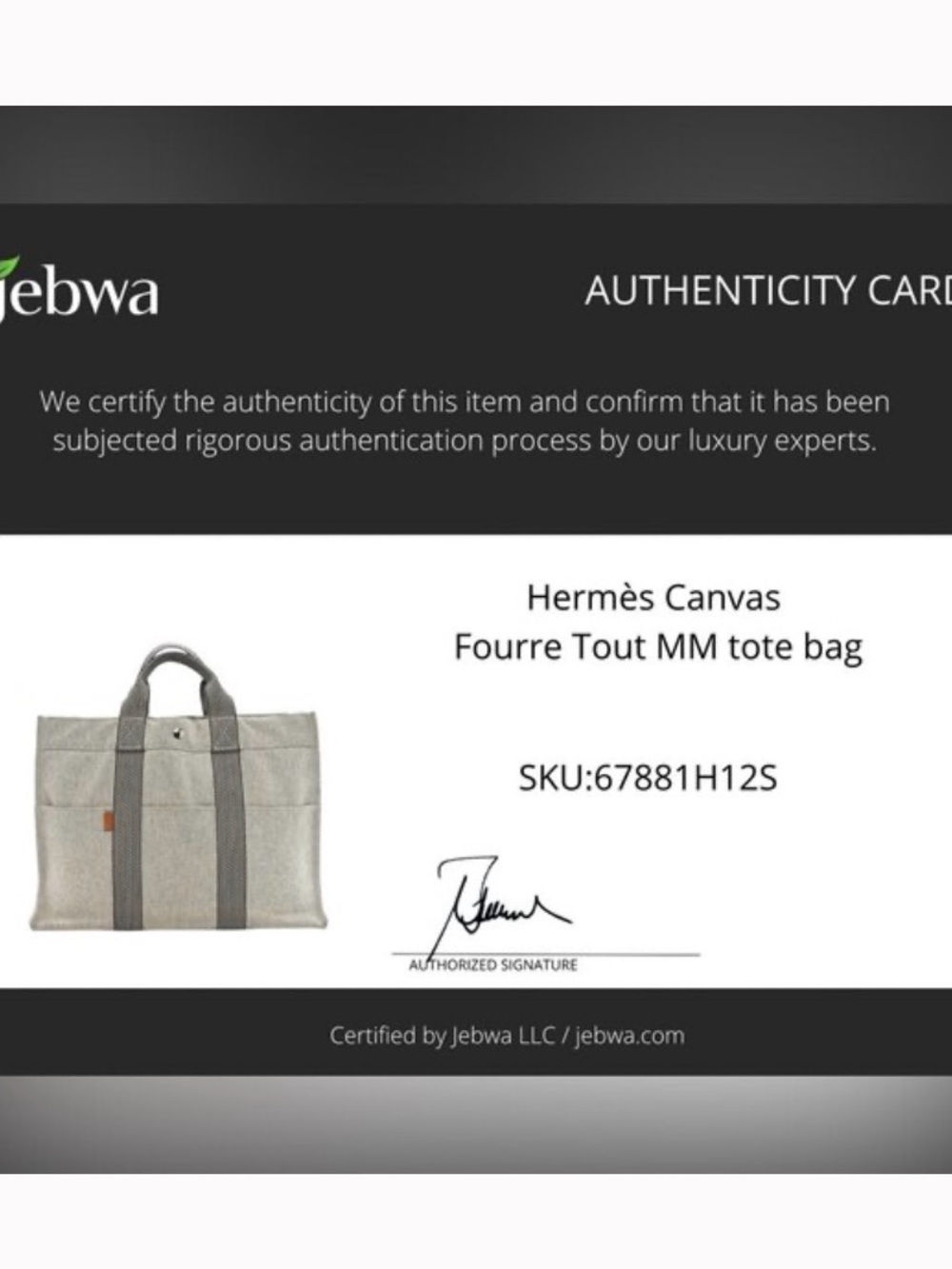Hermès Fourre Tout MM grey cotton canvas tote bag. 💼 🤩 with COA🤩 - Picture 15 of 15